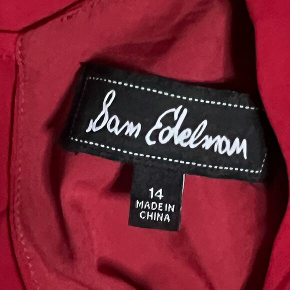 NWOT Sam Edelman Women’s Red V-Neck Bell Sleeve Mini Dress - Sz 14 - Picture 8 of 8
